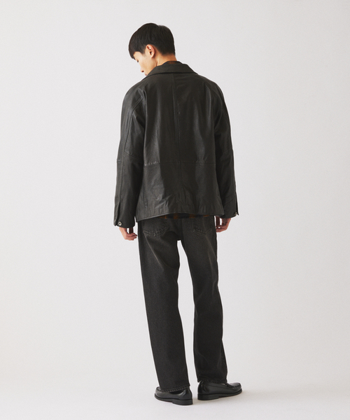 JOURNAL STANDARD relume(ジャーナルスタンダード レリューム)の「ゴートレザー カバーオール(ライダースジャケット・メンズ・ブラック・MEDIUM/LARGE)」の5枚目の写真