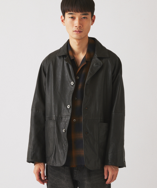 JOURNAL STANDARD relume(ジャーナルスタンダード レリューム)の「ゴートレザー カバーオール(ライダースジャケット・メンズ・ブラック・MEDIUM/LARGE)」の7枚目の写真