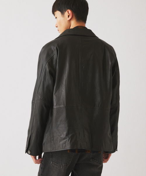 JOURNAL STANDARD relume(ジャーナルスタンダード レリューム)の「ゴートレザー カバーオール(ライダースジャケット・メンズ・ブラック・MEDIUM/LARGE)」の11枚目の写真