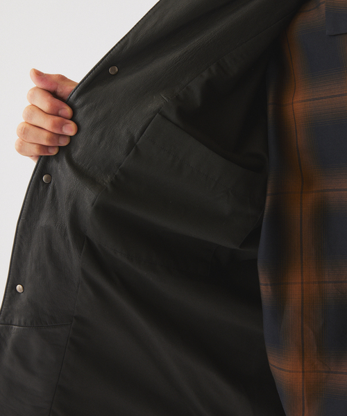 JOURNAL STANDARD relume(ジャーナルスタンダード レリューム)の「ゴートレザー カバーオール(ライダースジャケット・メンズ・ブラック・MEDIUM/LARGE)」の13枚目の写真
