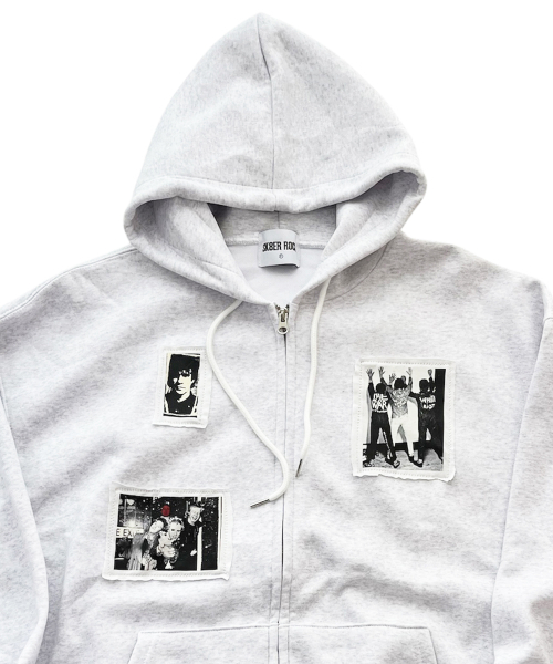 SK8ER ROCK(スケーターロック)の「RIOT ARCHIVE スウェットフードジップアップ(ホワイトメランジ)(パーカー・レディース・その他・ONE SIZE)」の3枚目の写真