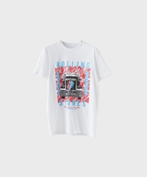 THE ROLLING STONES / UNISEX T-SHIRT: STEEL WHEELS (WHITE) / RSTS163MW 秋服 冬服