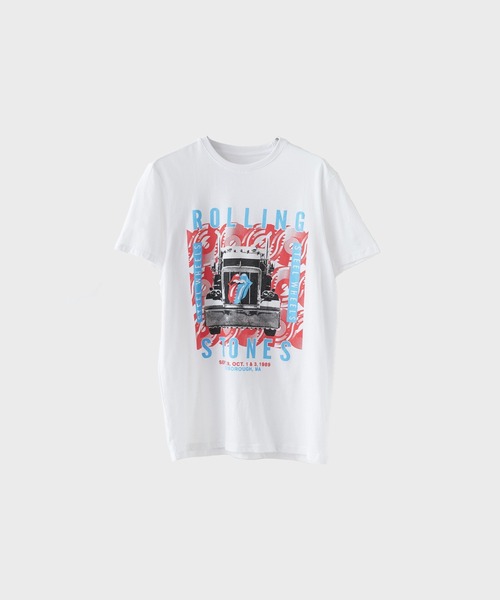 UNSTOA(アンストア)の「THE ROLLING STONES / UNISEX T-SHIRT: STEEL WHEELS (WHITE) / RSTS163MW 秋服 冬服(Tシャツ/カットソー・メンズ・ホワイト・L/M)」の1枚目の写真