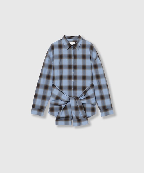 THINGS THAT MATTER(シングス ザット マター)の「MULTIWAY SLEEVE CHECK SHIRT / マルチウェイ スリーブ チェック シャツ(シャツ/ブラウス・レディース・ブルー/アイボリー・FREE)」の21枚目の写真