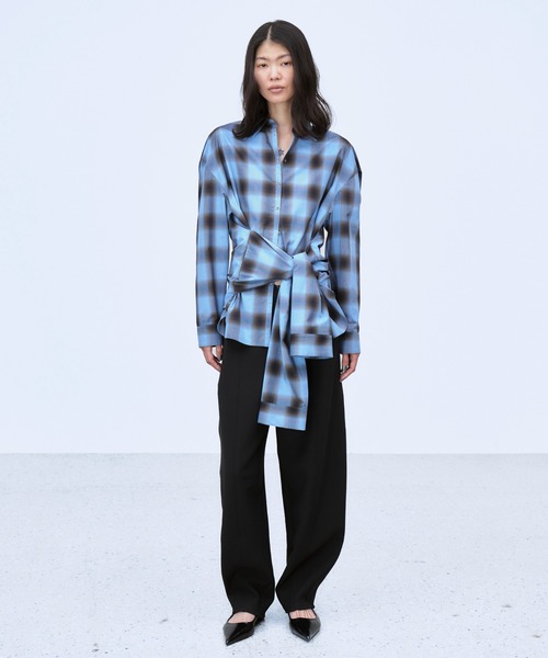 THINGS THAT MATTER(シングス ザット マター)の「MULTIWAY SLEEVE CHECK SHIRT / マルチウェイ スリーブ チェック シャツ(シャツ/ブラウス・レディース・ブルー/アイボリー・FREE)」の8枚目の写真