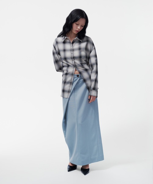THINGS THAT MATTER(シングス ザット マター)の「MULTIWAY SLEEVE CHECK SHIRT / マルチウェイ スリーブ チェック シャツ(シャツ/ブラウス・レディース・ブルー/アイボリー・FREE)」の17枚目の写真