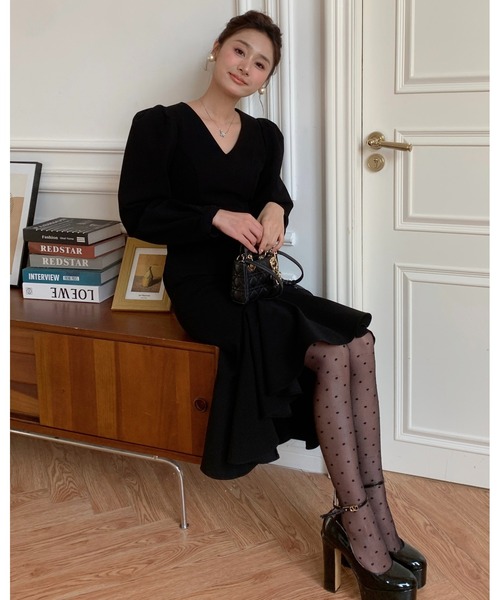 BIRTHDAY BASH(バースデイバッシュ)の「PEPLUM FISHTAIL DRESS(ペプラムフィッシュテールドレス)(ワンピース・レディース・ブラック・S/M)」の12枚目の写真