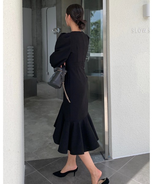 BIRTHDAY BASH(バースデイバッシュ)の「PEPLUM FISHTAIL DRESS(ペプラムフィッシュテールドレス)(ワンピース・レディース・ブラック・S/M)」の18枚目の写真