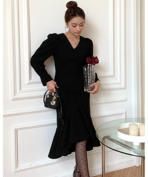 BIRTHDAY BASH(バースデイバッシュ)の「PEPLUM FISHTAIL DRESS(ペプラムフィッシュテールドレス)(ワンピース・レディース・ブラック・S/M)」の11枚目の写真