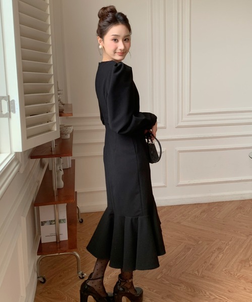 BIRTHDAY BASH(バースデイバッシュ)の「PEPLUM FISHTAIL DRESS(ペプラムフィッシュテールドレス)(ワンピース・レディース・ブラック・S/M)」の16枚目の写真