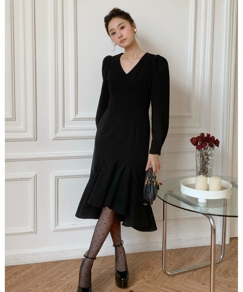 BIRTHDAY BASH(バースデイバッシュ)の「PEPLUM FISHTAIL DRESS(ペプラムフィッシュテールドレス)(ワンピース・レディース・ブラック・S/M)」の2枚目の写真