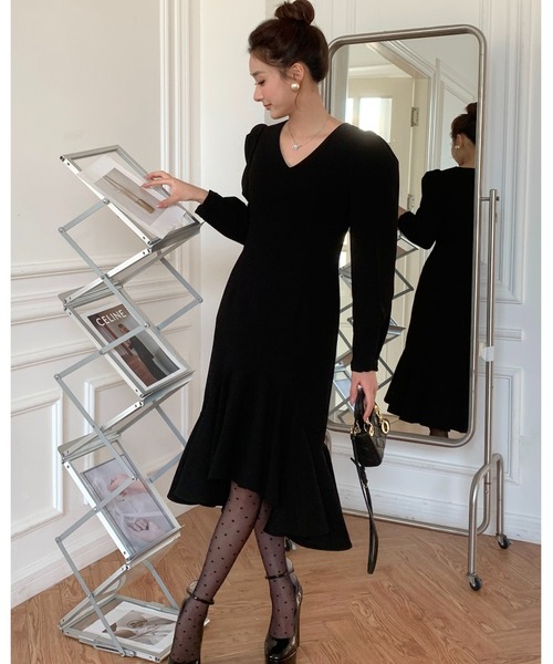 BIRTHDAY BASH(バースデイバッシュ)の「PEPLUM FISHTAIL DRESS(ペプラムフィッシュテールドレス)(ワンピース・レディース・ブラック・S/M)」の5枚目の写真