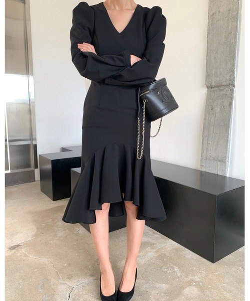 BIRTHDAY BASH(バースデイバッシュ)の「PEPLUM FISHTAIL DRESS(ペプラムフィッシュテールドレス)(ワンピース・レディース・ブラック・S/M)」の21枚目の写真