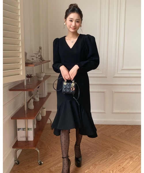 BIRTHDAY BASH(バースデイバッシュ)の「PEPLUM FISHTAIL DRESS(ペプラムフィッシュテールドレス)(ワンピース・レディース・ブラック・S/M)」の7枚目の写真