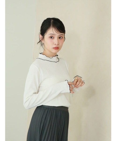 fifth(フィフス)の「カットシャーリング配色メローロンT(Tシャツ/カットソー・レディース・アイボリー・M)」の2枚目の写真
