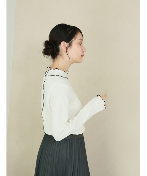 fifth(フィフス)の「カットシャーリング配色メローロンT(Tシャツ/カットソー・レディース・アイボリー・M)」の3枚目の写真