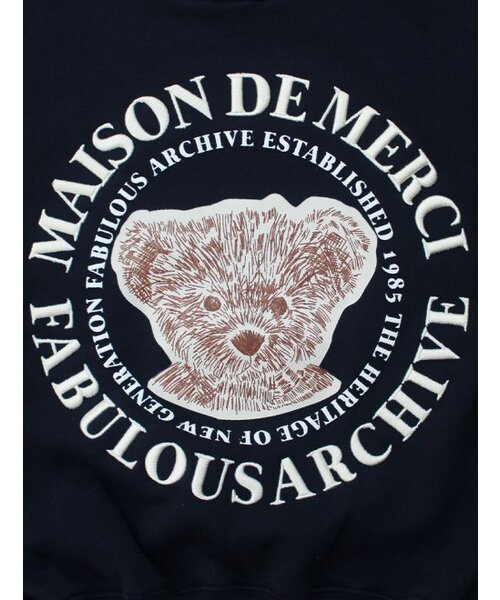 FABULOUS ARCHIVE（ファビュラスアーカイブ）の「[キモ選択]ウィメンズ クロップ ベアフレンズ エンボス刺繍 スウェット ネイビー(FCB3TS355W)（スウェット・レディース・ネイビー・MEDIUM/LARGE/L）」の4枚目の写真
