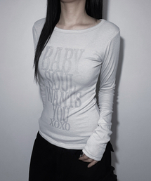 ソウル スリムフィット長袖トップス (LIGHT GRAY)