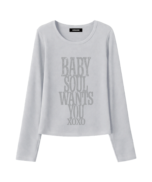 IZROOM（イズルーム）の「ソウル スリムフィット長袖トップス (LIGHT GRAY)（Tシャツ/カットソー・レディース・その他・FREE）」の9枚目の写真