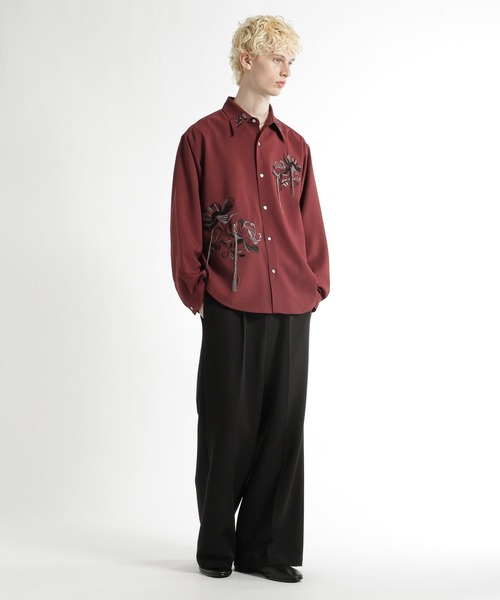 HARE（ハレ）の「TOROMIワイドフレアパンツ(HARE)（スラックス・メンズ・ブラック/グレー/ブラウン・LARGE/MEDIUM/SMALL）」の4枚目の写真