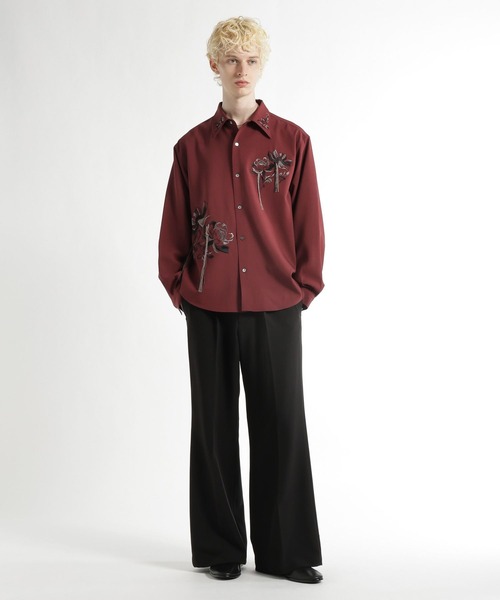 HARE（ハレ）の「TOROMIワイドフレアパンツ(HARE)（スラックス・メンズ・ブラック/グレー/ブラウン・LARGE/MEDIUM/SMALL）」の5枚目の写真