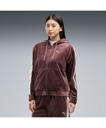 PUMA プーマ ウィメンズ ESS エレベーテッド ベロア フルジップ フーディ
