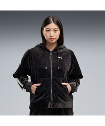 PUMA プーマ ウィメンズ ESS エレベーテッド ベロア フルジップ フーディ