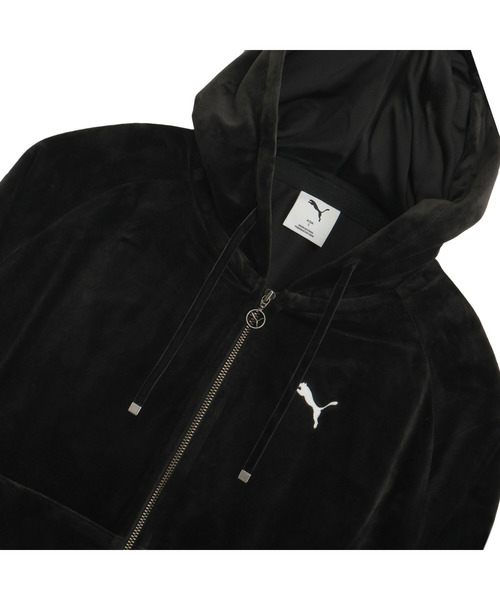 PUMA（プーマ）の「PUMA プーマ ウィメンズ ESS エレベーテッド ベロア フルジップ フーディ（ジャージ・レディース・ブルー/チョコ/ブラック・MEDIUM/LARGE/X-LARGE/SMALL）」の20枚目の写真
