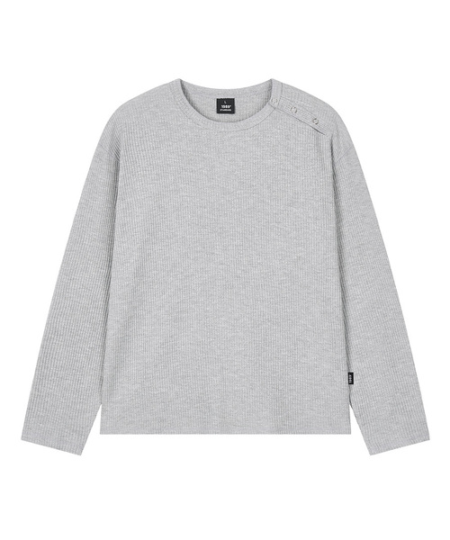1989STANDARD（1989スタンダード）の「斜めワッフルヘンリーネックロングスリーブ (JTOWHL-0002)（Tシャツ/カットソー・メンズ・カーキ/グレー/ブラック・MEDIUM/LARGE/X-LARGE）」の2枚目の写真