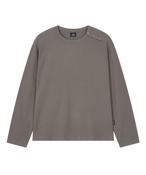 1989STANDARD（1989スタンダード）の「斜めワッフルヘンリーネックロングスリーブ (JTOWHL-0002)（Tシャツ/カットソー・メンズ・カーキ/グレー/ブラック・MEDIUM/LARGE/X-LARGE）」の3枚目の写真