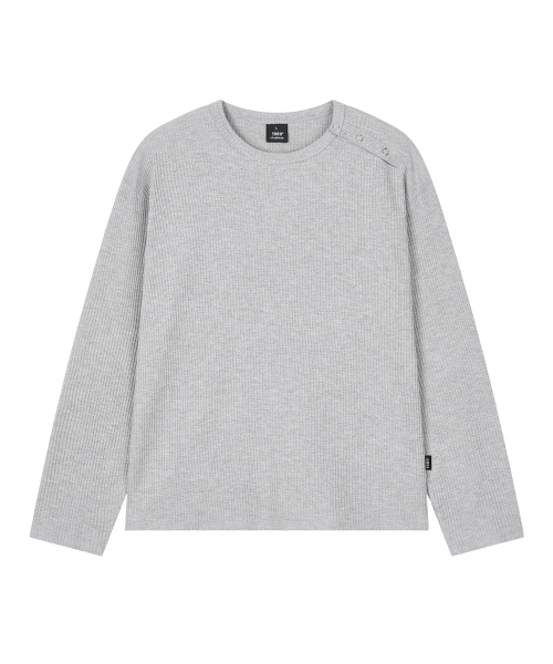 1989STANDARD（1989スタンダード）の「斜めワッフルヘンリーネックロングスリーブ (JTOWHL-0002)（Tシャツ/カットソー・メンズ・カーキ/グレー/ブラック・MEDIUM/LARGE/X-LARGE）」の5枚目の写真