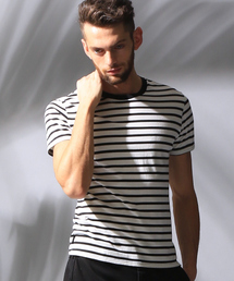 5351 POUR LES HOMMES | フラージュ天竺ボーダークルーネック(Tシャツ/カットソー)