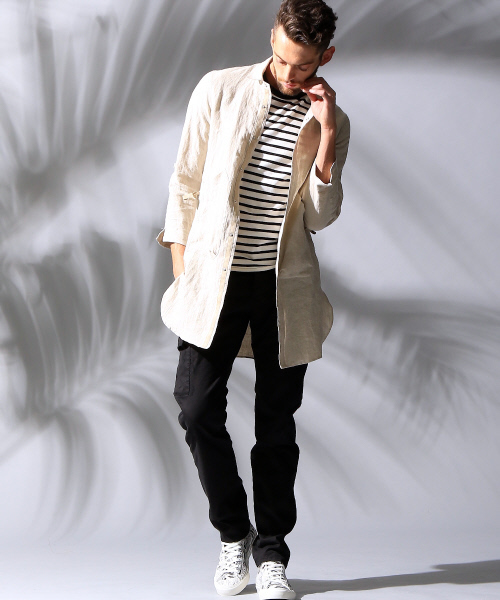 5351 POUR LES HOMMES(ゴーサンゴーイチプールオム)の「フラージュ天竺ボーダークルーネック(Tシャツ/カットソー・メンズ・その他・44/48/46)」の6枚目の写真