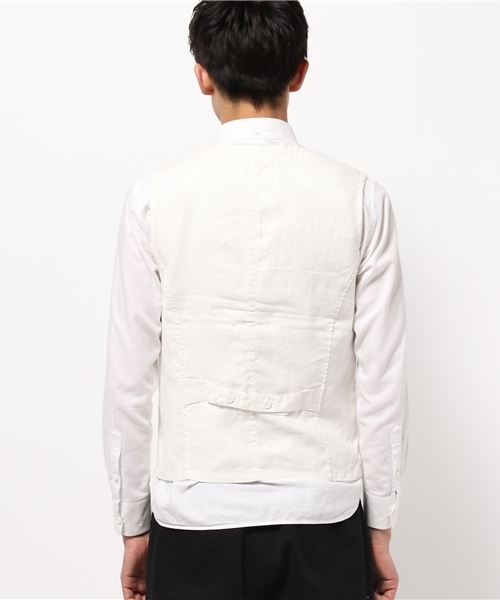 GRAND GLOBAL（グランドグローバル）の「GRAND GLOBAL / リネンワークベスト			（ベスト・メンズ・ホワイト・38/40）」の3枚目の写真