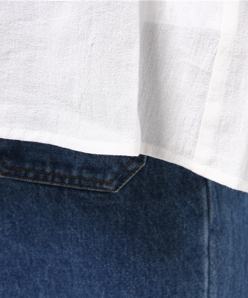 LBC（エルビーシー）の「ジャガード袖2wayブラウス（シャツ/ブラウス・レディース・オフホワイト/グリーン・MEDIUM/LARGE）」の8枚目の写真