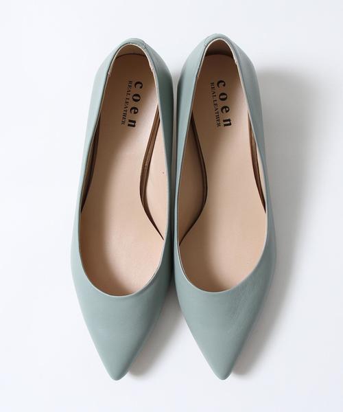 coen（コーエン）の「リアルレザーパンプス（ライトピンク ⇒ WEB限定カラー）（パンプス・レディース・ブラック/ナチュラル/ライトピンク/ライム・SMALL/MEDIUM/LARGE）」の5枚目の写真