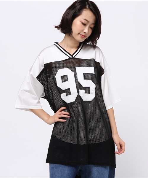 WEGO（ウィゴー）の「WEGO/メッシュBIG Tシャツ（Tシャツ/カットソー・レディース・ブラック/グリーン・FREE）」の11枚目の写真