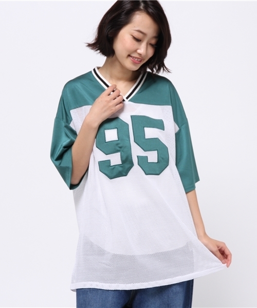 WEGO（ウィゴー）の「WEGO/メッシュBIG Tシャツ（Tシャツ/カットソー・レディース・ブラック/グリーン・FREE）」の10枚目の写真