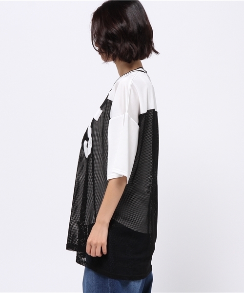 WEGO（ウィゴー）の「WEGO/メッシュBIG Tシャツ（Tシャツ/カットソー・レディース・ブラック/グリーン・FREE）」の4枚目の写真