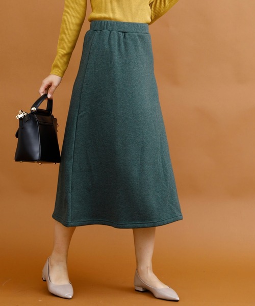 aimoha（アイモハ）の「裏起毛ウォームストレッチミモレ丈ロングスカート (AW) (LV)（スカート・レディース・ブラック/ネイビー/ワインレッド/ブラウン/ダークグレー/グリーン/グレイッシュベージュ/モカ・SMALL/MEDIUM/LARGE）」の6枚目の写真