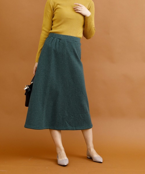 aimoha（アイモハ）の「裏起毛ウォームストレッチミモレ丈ロングスカート (AW) (LV)（スカート・レディース・ブラック/ネイビー/ワインレッド/ブラウン/ダークグレー/グリーン/グレイッシュベージュ/モカ・SMALL/MEDIUM/LARGE）」の13枚目の写真