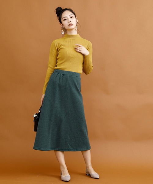 aimoha（アイモハ）の「裏起毛ウォームストレッチミモレ丈ロングスカート (AW) (LV)（スカート・レディース・ブラック/ネイビー/ワインレッド/ブラウン/ダークグレー/グリーン/グレイッシュベージュ/モカ・SMALL/MEDIUM/LARGE）」の19枚目の写真