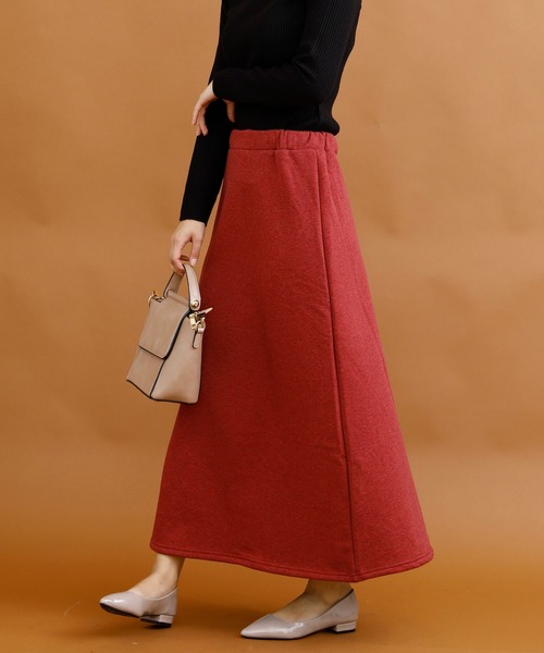 aimoha（アイモハ）の「裏起毛ウォームストレッチミモレ丈ロングスカート (AW) (LV)（スカート・レディース・ブラック/ネイビー/ワインレッド/ブラウン/ダークグレー/グリーン/グレイッシュベージュ/モカ・SMALL/MEDIUM/LARGE）」の17枚目の写真