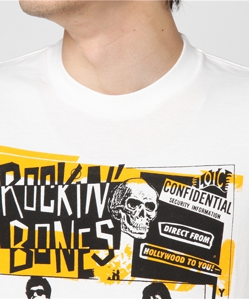 HYSTERIC GLAMOUR(ヒステリックグラマー)の「CR/ROCK’N BONES COVER プリント リブ付Tシャツ(Tシャツ/カットソー・メンズ・ホワイト/イエロー/ブルー・X-SMALL/SMALL/MEDIUM/LARGE)」の5枚目の写真