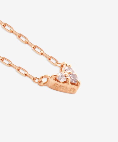 K10 ピンクゴールド ダイヤモンド ハート ネックレス BLOOM