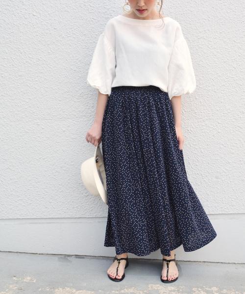 SHIPS(シップス)の「ドット ジャージーマキシスカート◇(スカート・レディース・ネイビー/ブラック/グリーン・ONE SIZE)」の11枚目の写真