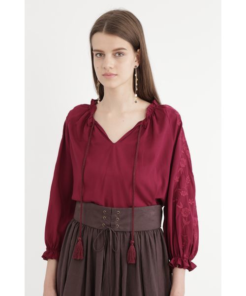 JILL STUART（ジルスチュアート）の「フラワーエンブロイダリーブラウス（シャツ/ブラウス・レディース・パープル/ブラック/イエロー・MEDIUM/SMALL）」の19枚目の写真