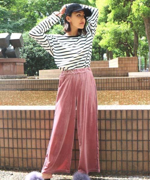 FREE'S MART（フリーズマート）の「◆パイピングラインベロアパンツ（その他パンツ・レディース・ネイビー/ブラウン/ピンク・FREE）」の9枚目の写真