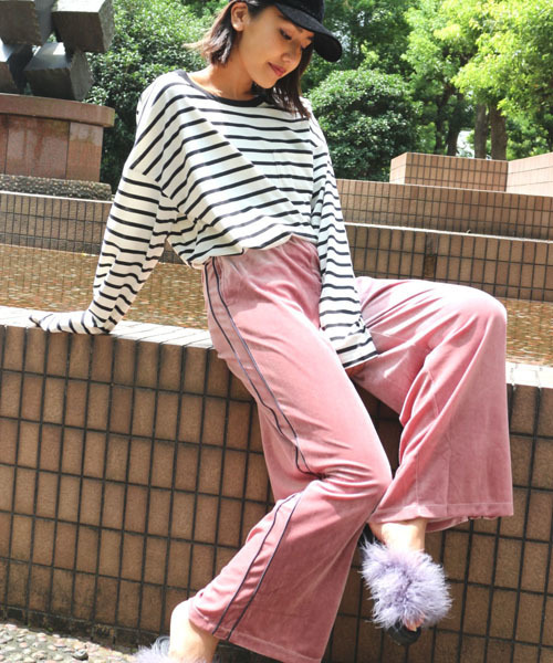 FREE'S MART（フリーズマート）の「◆パイピングラインベロアパンツ（その他パンツ・レディース・ネイビー/ブラウン/ピンク・FREE）」の11枚目の写真