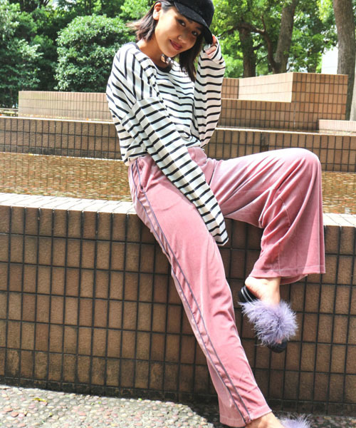 FREE'S MART（フリーズマート）の「◆パイピングラインベロアパンツ（その他パンツ・レディース・ネイビー/ブラウン/ピンク・FREE）」の12枚目の写真